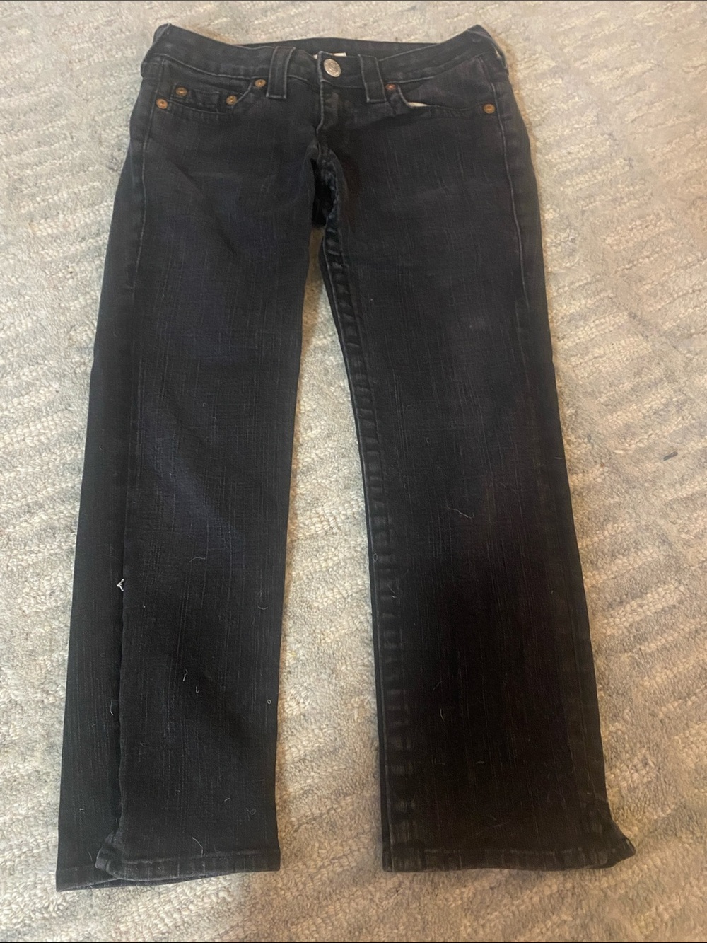 True Religion Black Straight-Leg Jeans